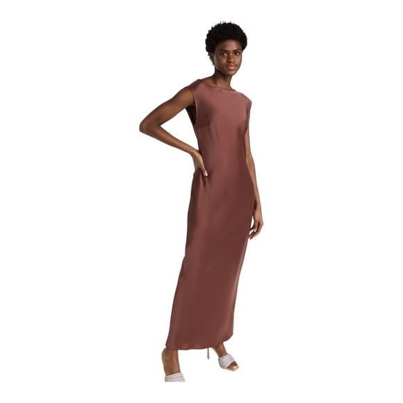 RUMER x FREE PEOPLE Kimberly Sleeveless Sheath Maxi Dress Mocha Brown Small NWT - Picture 11 of 16
